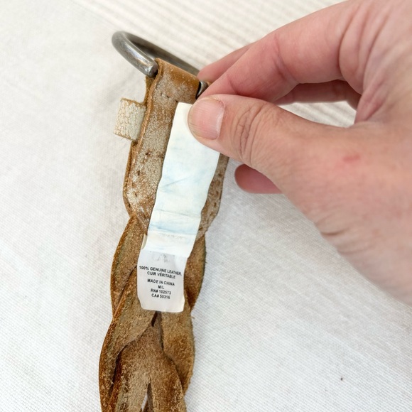 Abercrombie & Fitch Women's Cream and Tan Braided Leather Belt - Picture 7 of 11